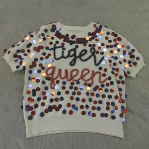 New NWT‎ Queen of Sparkles Sweater Tiger Queen